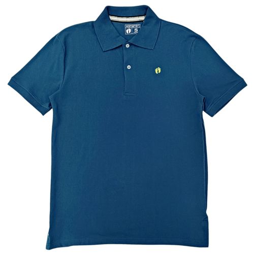 Camisa casual tipo polo en color azul para hombre