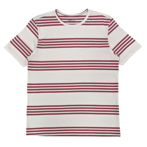 Camiseta rayada en bicolor con cuello redondo para hombre