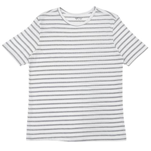 Camiseta rayada en bicolor con cuello redondo para hombre