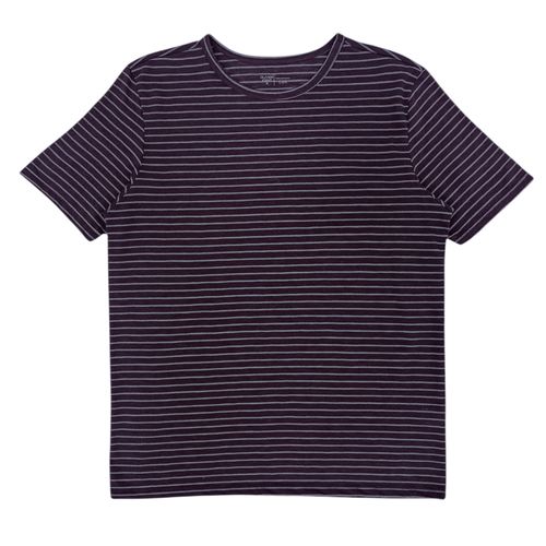 Camiseta rayada en bicolor con cuello redondo para hombre