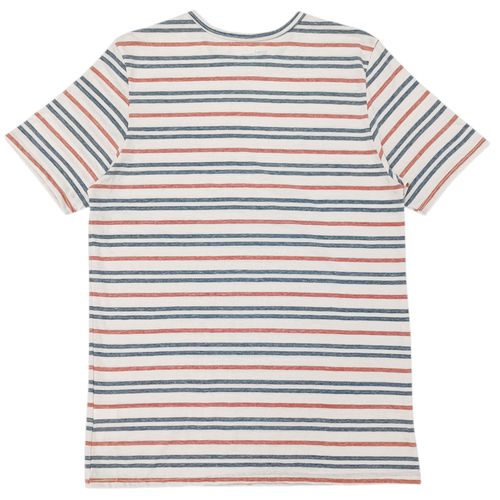 Camiseta rayada en multicolor con cuello redondo para hombre
