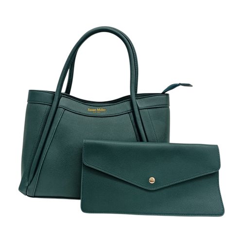 Dúo de carteras casuales en color verde para mujer