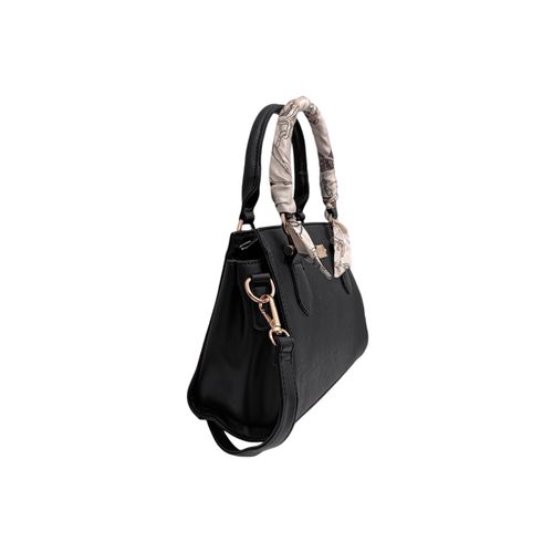 Cartera satchel casual en color negro con textura para mujer