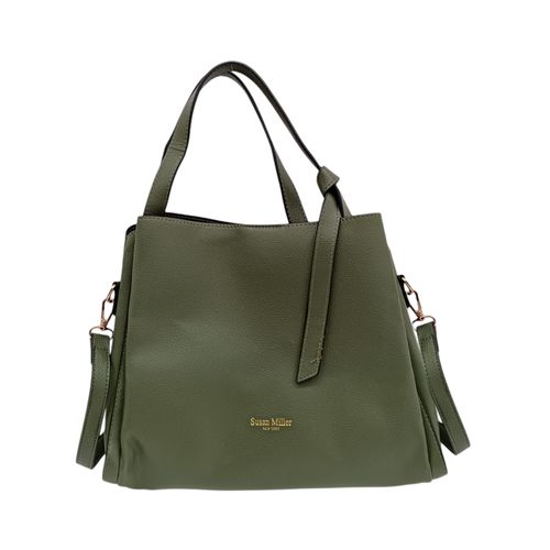 Cartera satchel casual en color verde con textura para mujer