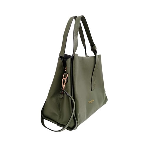 Cartera satchel casual en color verde con textura para mujer