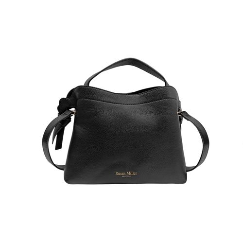 Cartera satchel casual en color negro con textura para mujer
