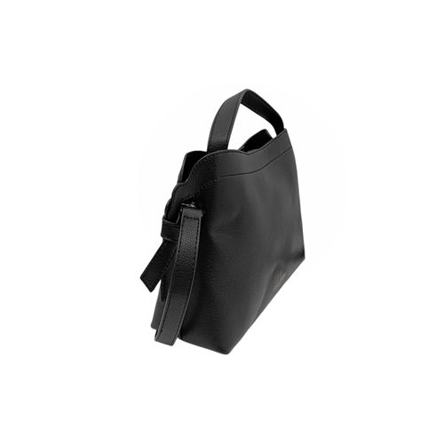 Cartera satchel casual en color negro con textura para mujer