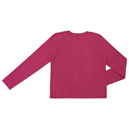 Cárdigan color fucsia casual con cierre de botones para mujer