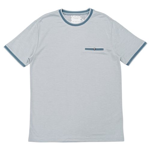 Camiseta color celeste casual de cuello redondo para hombre