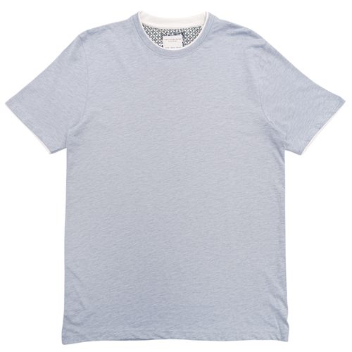 Camiseta color celeste de cuello redondo para hombre