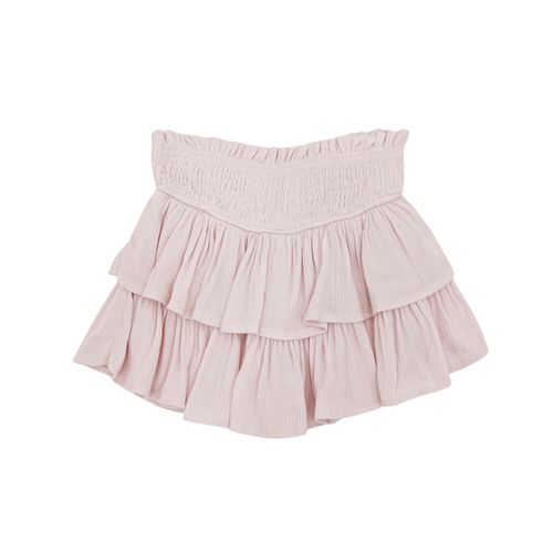 Falda short color rosa de vuelo para niña