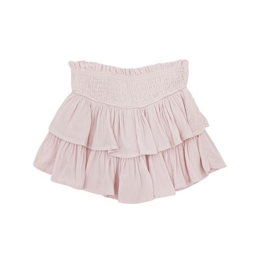 Falda short color rosa de vuelo para niña