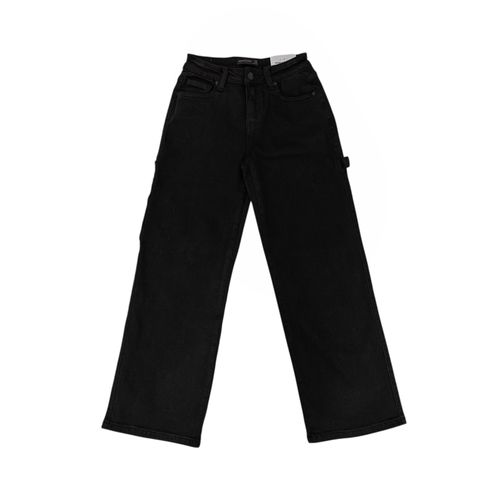 Wide leg jeans color negro tipo cargo para niña
