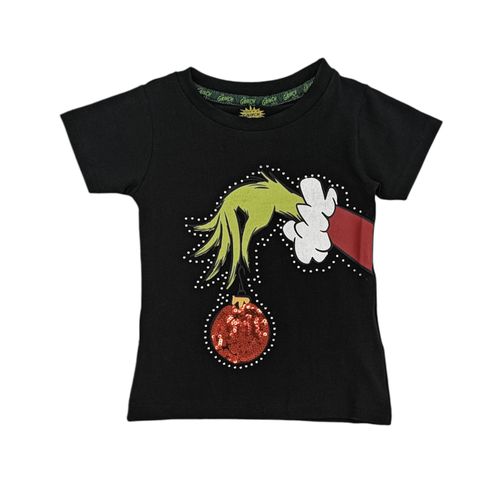 Camiseta color rojo con estampado navideño para niña