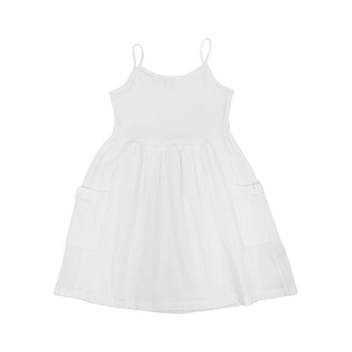 Vestido color blanco casual de tirantes para niña