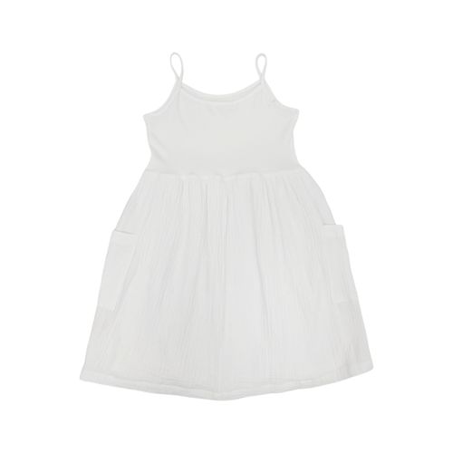 Vestido color blanco casual de tirantes para niña