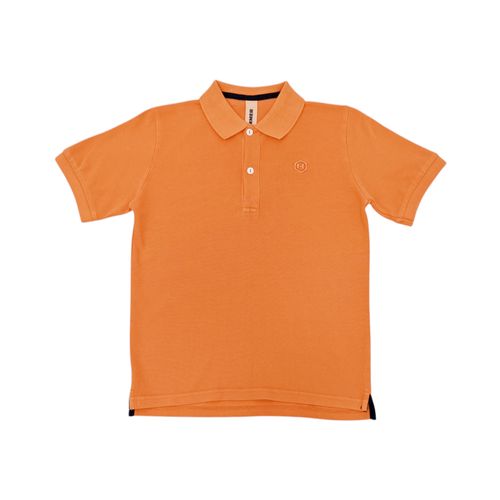 Camisa tipo polo color naranja de mangas cortas para niño