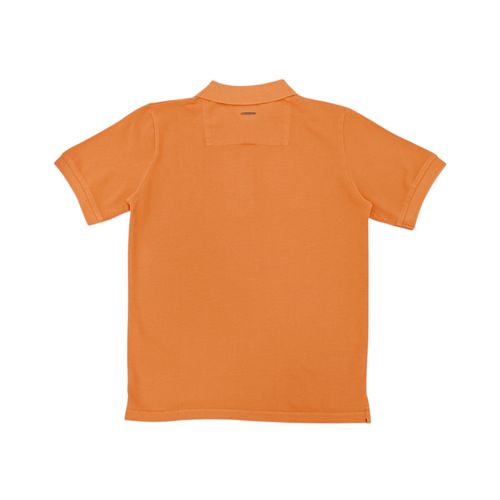 Camisa tipo polo color naranja de mangas cortas para niño