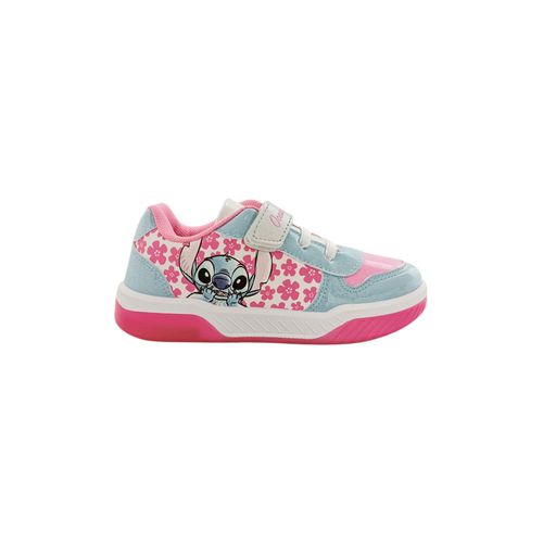 Sneakers cuasuales en color celeste con detalles en rosa para niña