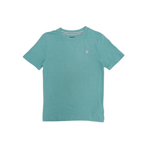 Camiseta color aqua de cuello redondo y mangas cortas para niño