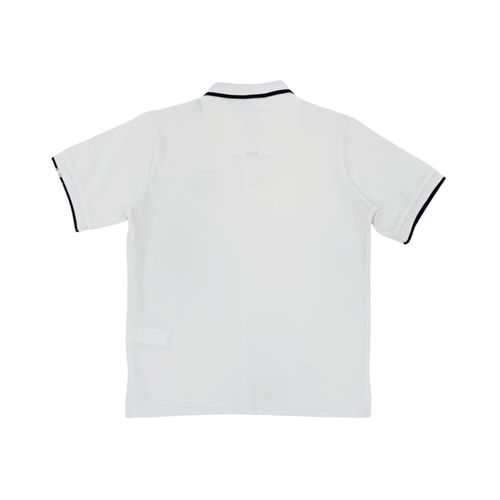 Camisa tipo polo color blanco de mangas cortas para niño