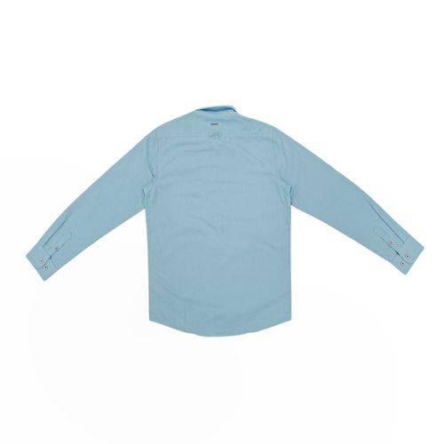 Camisa en color verde de cuello tipo camisero y mangas largas para niño