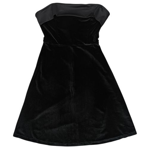 Vestido color negro tipo gamuza strapless para mujer