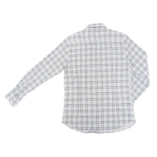 Camisa color blanco casual de mangas largas para hombre