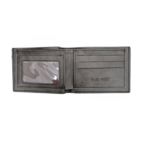Billetera estilo bifold en color gris para hombre