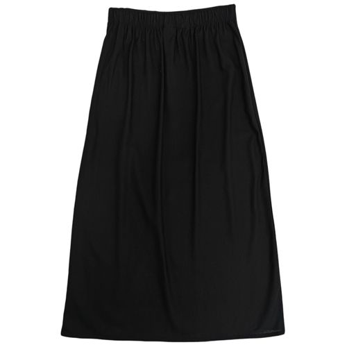Falda wrap de lino en color negro para mujer
