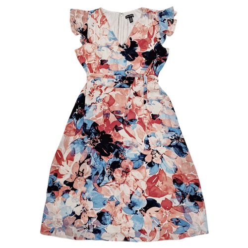 Vestido en multicolor floral con mangas para mujer