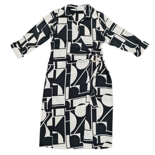 Vestido en bicolor con mangas para mujer