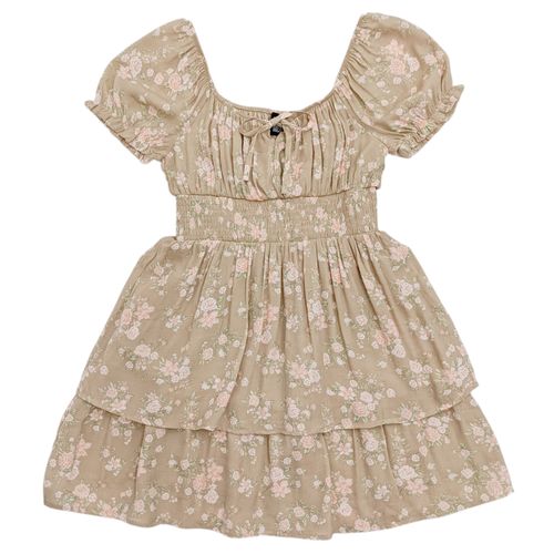 Vestido en multicolor floral con mangas para mujer