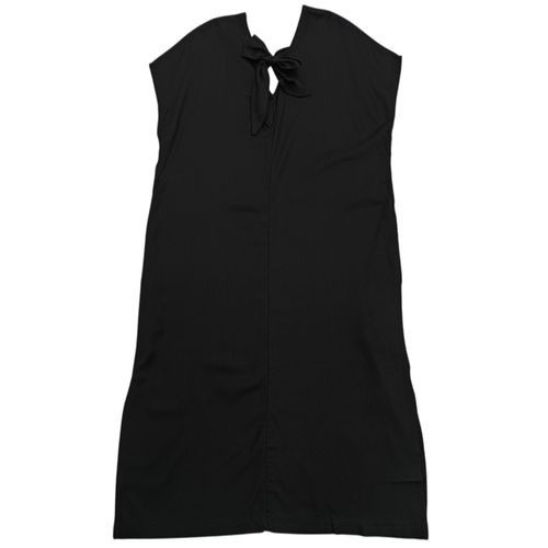 Vestido tipo tunica lino natural en color negro para mujer