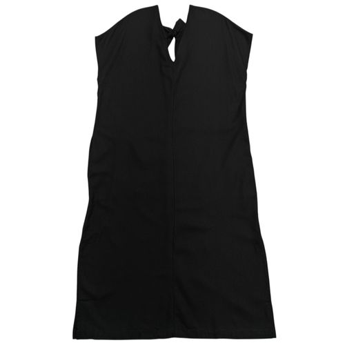 Vestido tipo tunica lino natural en color negro para mujer