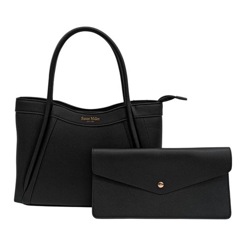 Dúo de carteras casuales en color negro para mujer