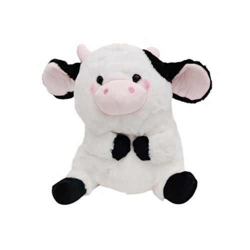 Peluche color blanco con diseño de vaca