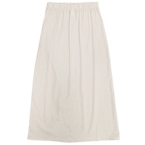 Falda maxi color beige tipo lino para mujer