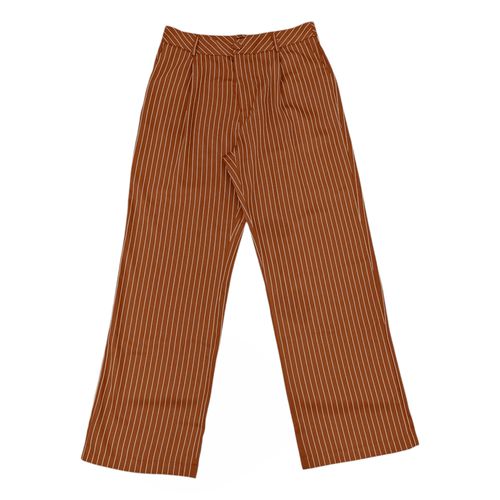 Pantalón straight color café casual para mujer