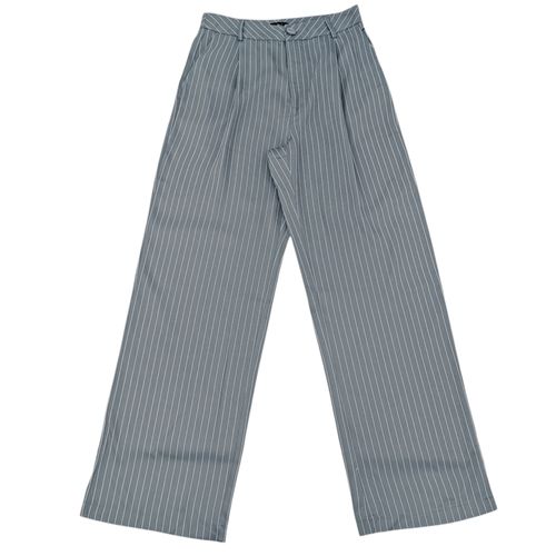 Pantalón straight color gris casual para mujer