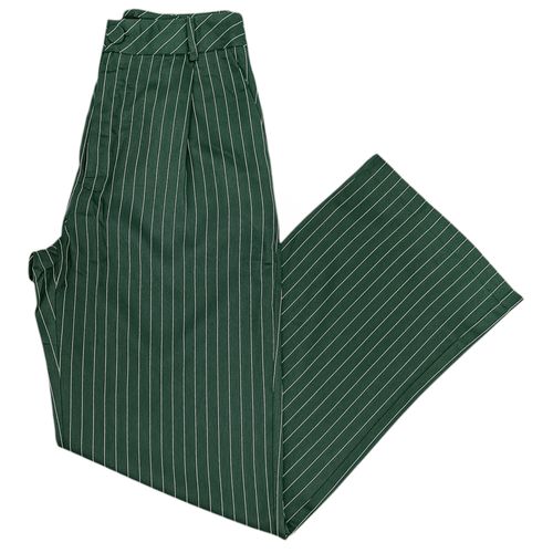 Pantalón straight color verde casual para mujer
