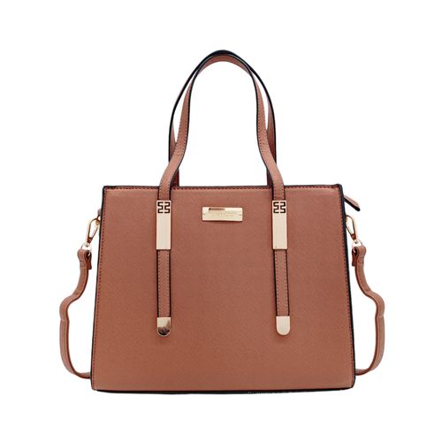 Cartera satchel color café casual para mujer