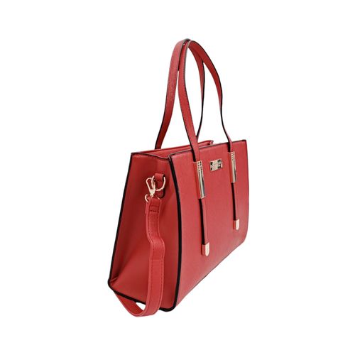 Cartera satchel color rojo casual para mujer
