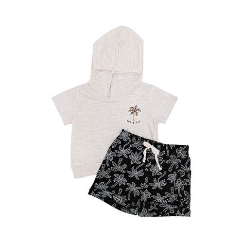 Conjunto de short en bicolor con detalle para bebé niño