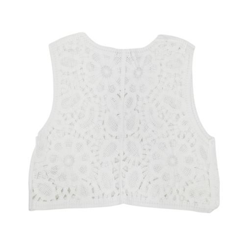 Chaleco color blanco con detalle floral para mujer