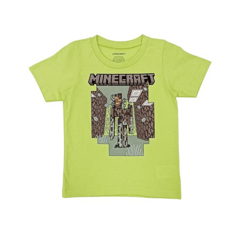 Camiseta color verde claro con estampado de Minecraft para niño