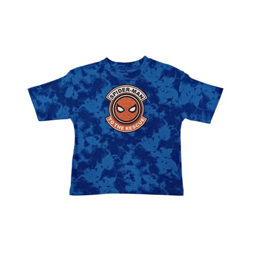 Camiseta color azul de cuello redondo y mangas cortas para niño