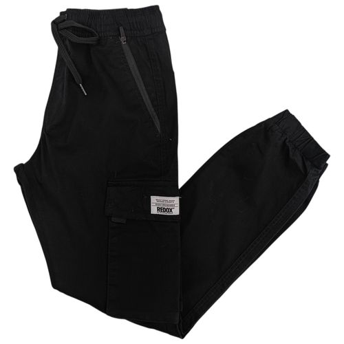 Jogger color negro casual con ajuste de laza para hombre