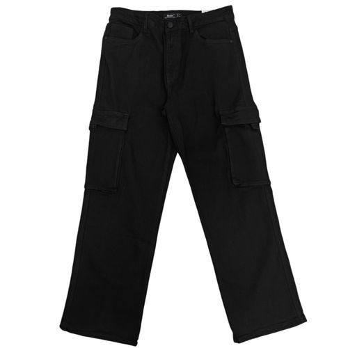 Cargo Jeans oversize color negro para hombre