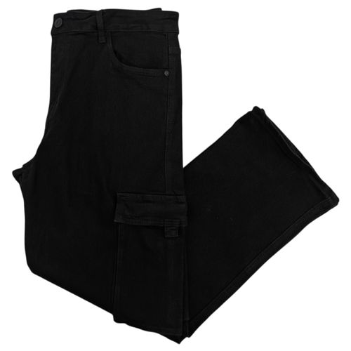 Cargo Jeans oversize color negro para hombre